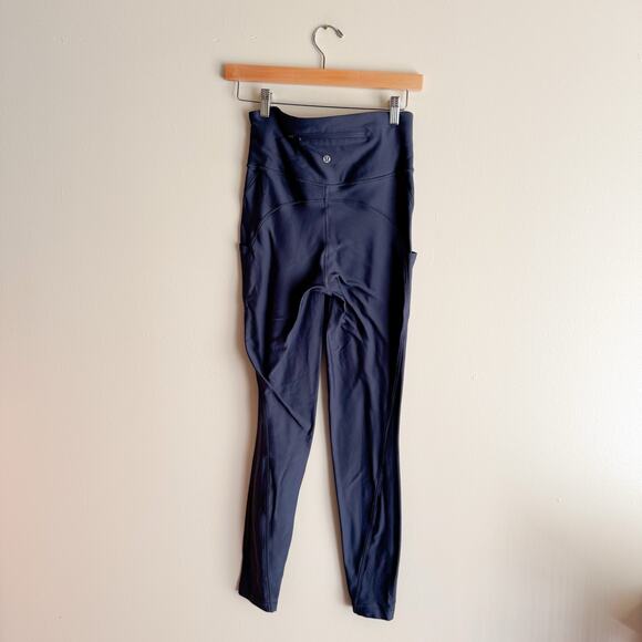 Lululemon Stone Blue Flurry Up Super High Rise Lined 28" Leggings 6 Fleece Warm - Picture 6 of 8